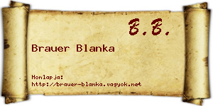 Brauer Blanka névjegykártya